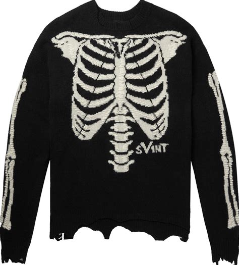 Saint Mxxxxxx X Vlone Black Skeleton Sweater Inc Style