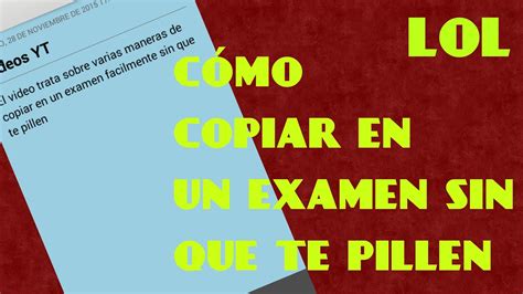 Cómo copiar en un examen sin que te pillen YouTube