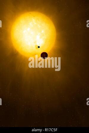 Artwork of a habitable exomoon Stock Photo - Alamy