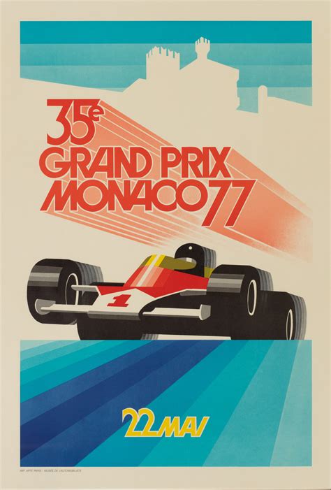 Framed 1977 Monaco Grand Prix Poster - Merrion Gallery