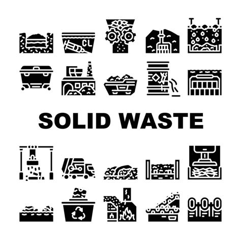 Solid Waste Management Business Icons Set Vector 17290597 Vector Art at ...