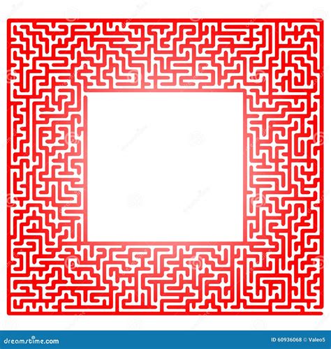 Red Labyrinth On White Background Stock Vector Illustration Of