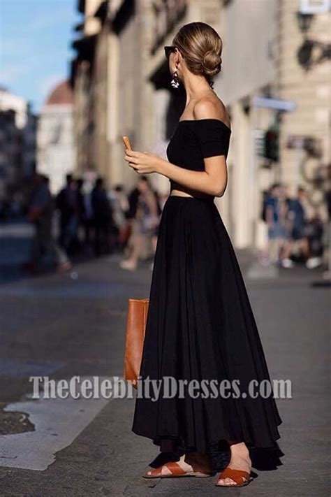 Chic Black Two Piece Party Evening Dresses - TheCelebrityDresses