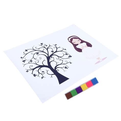 Dioche Dessin D Empreintes Digitales DIY Fingerprint Tree Toile