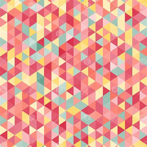 Amazing Colorful Pink Vintage Geometric Mosaic Triangle Pattern Stock Vector Illustration Of