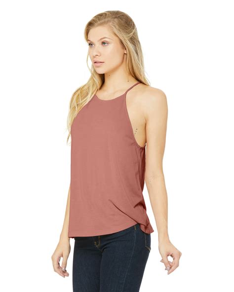 Bella Canvas Womens Flowy High Neck Tank 8809 Mauve Jiffy