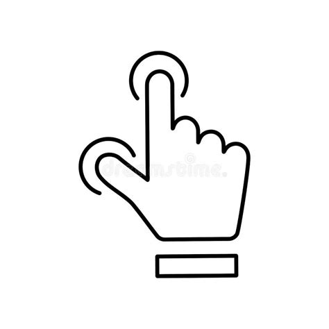 Hand Click Icon In Trendy Outline Style Design Vector Graphic