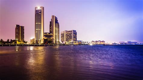 Corpus Christi City Skyline At Night In Texas Cityscape Hastings