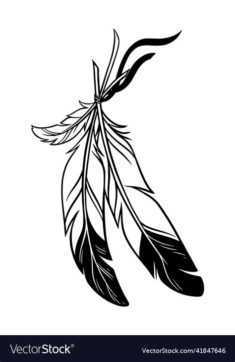 Indian Feathers Clipart Black And White