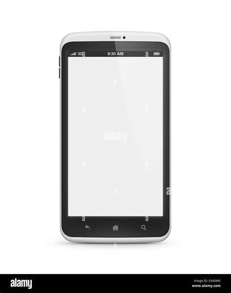 Modern mobile smartphone with blank screen isolated on white. Include ...