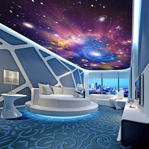 Custom 3D Photo Wallpaper Star Universe Galaxy Room Suspended Ceiling ...