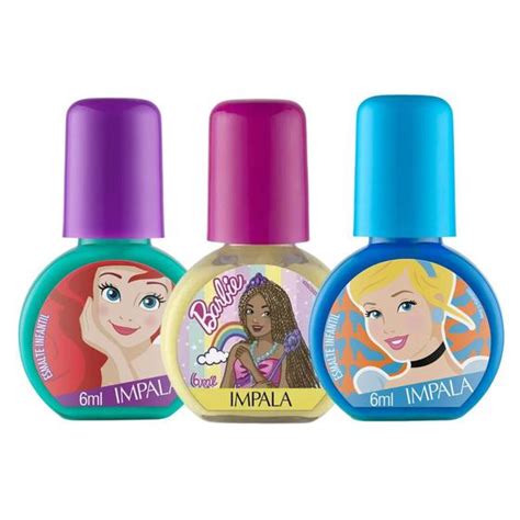 Kit Esmalte Impala Infantil Cores Da Sele Ao Disney Barbie Esmalte