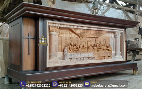 Jual Meja Altar Katolik Relief Perjamuan Meja Altar Katolik Murah