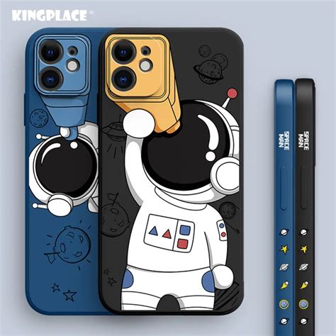 Luxury Space Astronaut Phone Case For Iphone 12 11 Pro Max Mini X Xs Xr 7 8 Plus Se 2 Slim Soft