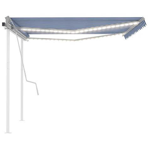 Toldo Retr Til Manual Luzes Led X M Azul E Branco Boutikxl