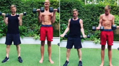 Gary Barlow Fans Go Wild Over Video Of Him With Towering Topless Son