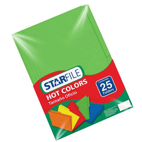 FOLDER OFICIO C 25 HOT COLORS VERDE Super Papelera