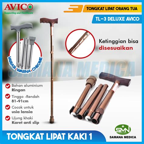 Jual Tongkat Lipat Kaki 1 AVICO Aluminium Alat Bantu Jalan Lansia