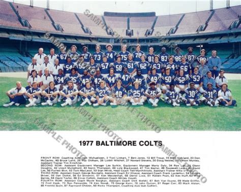 1977 Baltimore Colts 8x10 Team Photo Bert Jones Lydell Mitchell Mike