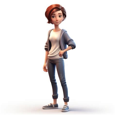 Premium Photo Cartoonish 3d Render Of Leah Youthful Protagonist With