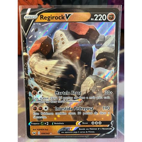 Carta Pokémon Regirock V Ultra Rara Copag Shopee Brasil