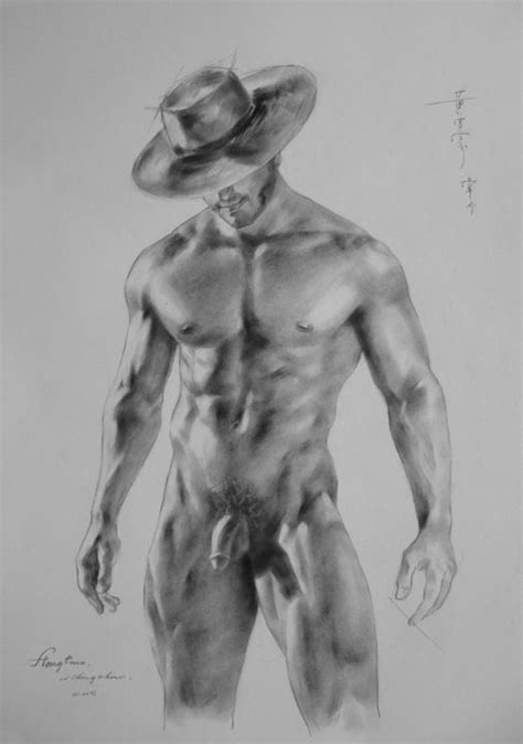 ORIGINAL ARTWORK DRAWING GAY MAN CHARCOAL PENCIL ART MALE NUDE ON PAPER