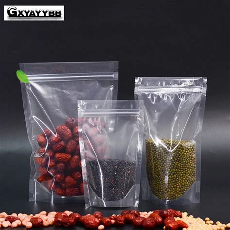 100Pcs Zip Lock Kraft Paper Window Bag Stand Up Gift Dried Food Fruit