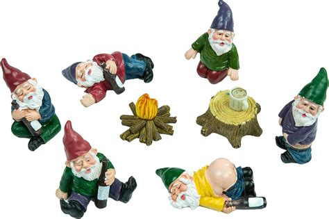 9pcs Drunk Gnomes Dwarf Garden Knomes Decorations Décor