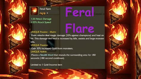 jungle item feral flare league  legends upgrade