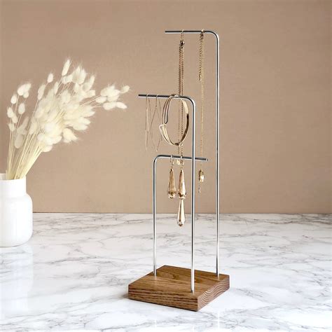 Earring Stand Earring Display Jewelry Stand Brass Wood Etsy UK