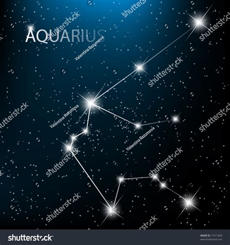Aquarius Vector Zodiac Sign Bright Stars Stock Vector (Royalty Free
