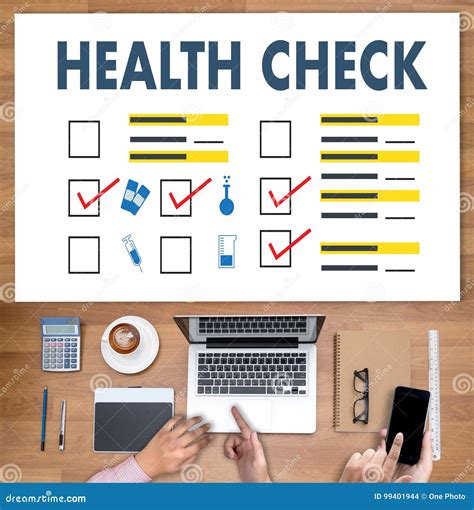 Digital HEALTH CHECK Concept Working with Computer Interface As Stock