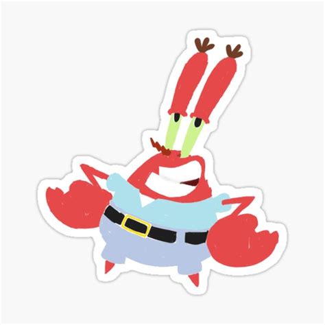 Mr Krabs Sticker For Sale By Vpittore Redbubble