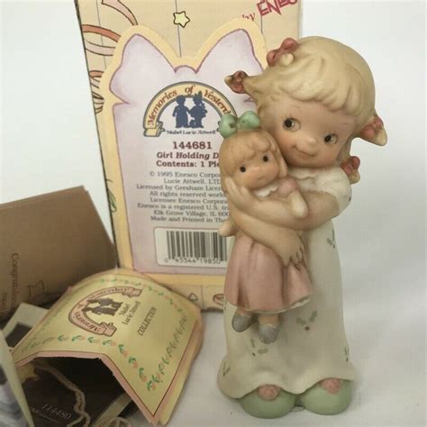 Precious Moments Girl Holding Doll 144681 1995 19850 Preciousmemories