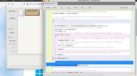 Grade 11 Reading And Writing Files With BlueJ YouTube