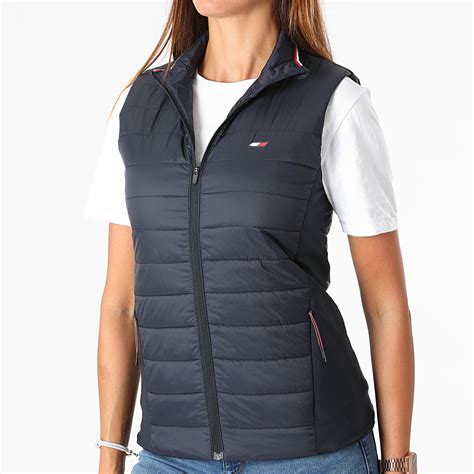 Tommy Sport Doudoune Sans Manches Femme Padded Gilet Bleu Marine