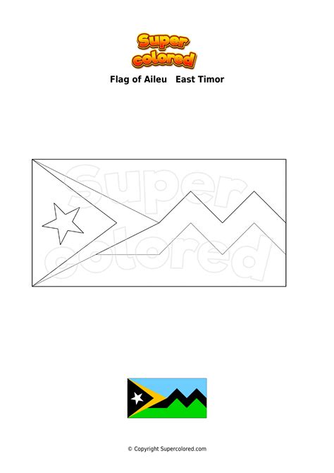 Coloring page Flag of Aileu East Timor - Supercolored.com