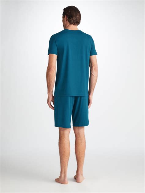 Derek Rose Men S Lounge Shorts Basel Micro Modal Stretch Poseidon Blue