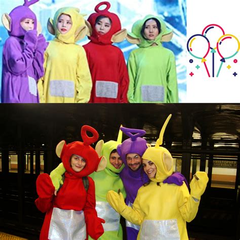 Ozoffer 4x Teletubbies Adult Jumpsuit Party Fancy Dress Up Unisex Outfit Halloween Costume