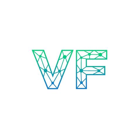 Abstract Letter Vf Logo Design With Line Dot Connection For Technology