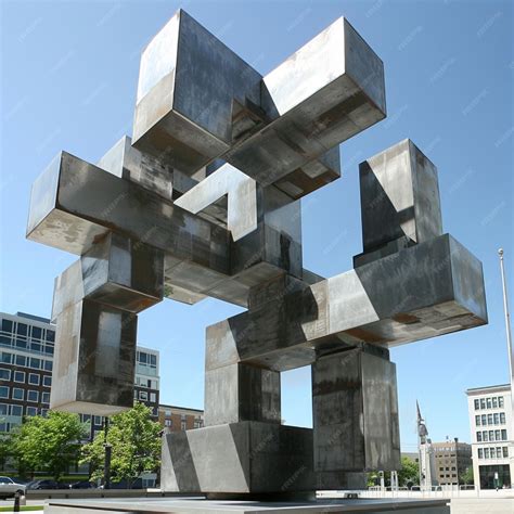 A public art installation or sculpture in an urban setting | Premium AI