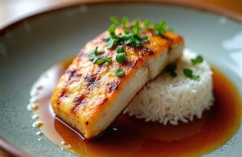 Savory Glazed Black Cod, Gourmet Dish Presented with Culinary Artistry ...