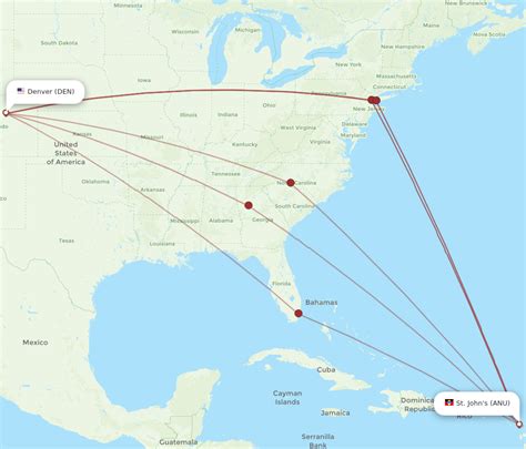 All Flight Routes From Denver To Antigua Den To Anu Flight Routes