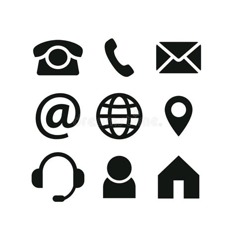 Conjunto De Iconos De Contacto Teléfono Ubicación Correo Electrónico