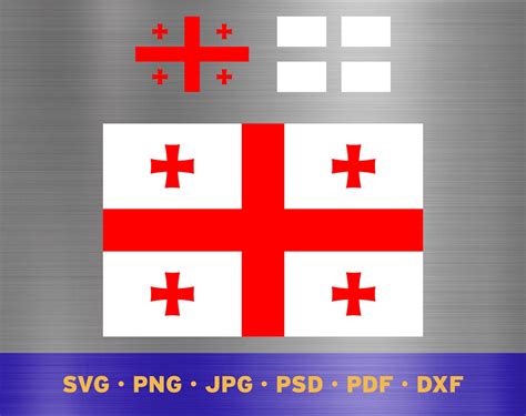 Georgia Flag Svg Layered, Georgian Flag Svg, Georgian Flag Cricut, Georgia Flag Png, Georgian ...