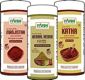 IYUSH Herbal Ayurveda Manjistha Powder With Katha Powder For Hair And