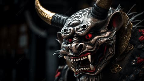 Japanese Demon With Large Horns Background Demon Hd Photography Photo