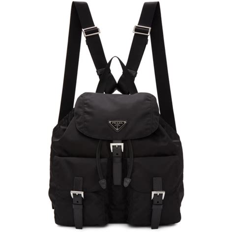 Prada Black Nylon Regular Backpack Prada