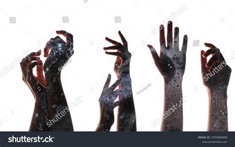 Hands Silhouette Healing Energy Spiritual Freedom Stock Photo