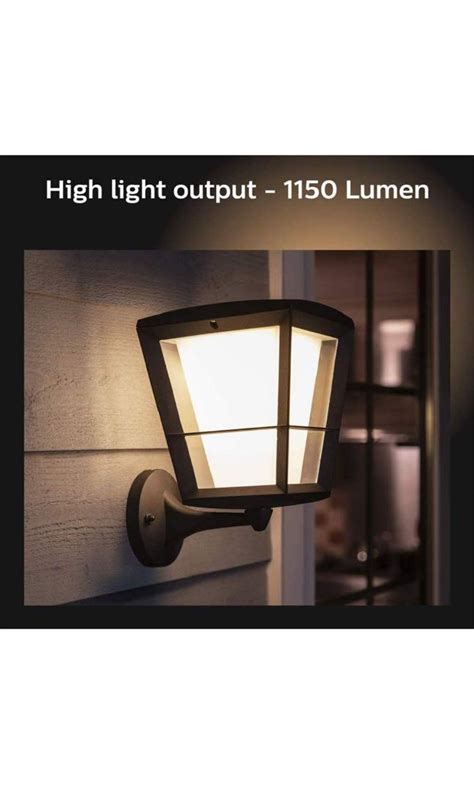 Philips Hue Econic White And Colour Ambiance Led Smart Garden Wall Light Up Or Down Lantern